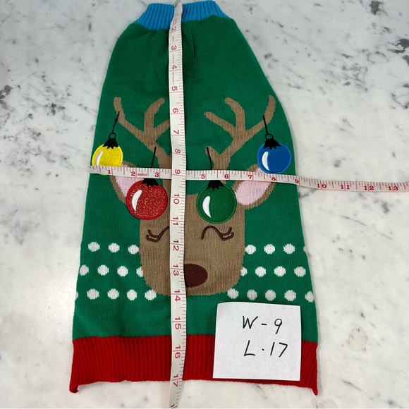 HEART TO TAIL Dog Sweater Ugly Christmas Raindeer Lights M - Picture 3 of 9